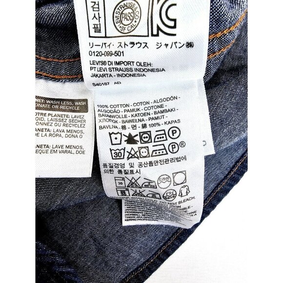Levi's Classic Size Small Women Blue Pearl Snap Logo Tag Long Sleeve Denim Shirt - Picture 8 of 13